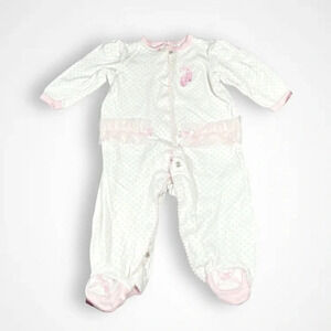 4/$20 Little  Me White Ballerina Sleeper/Footie